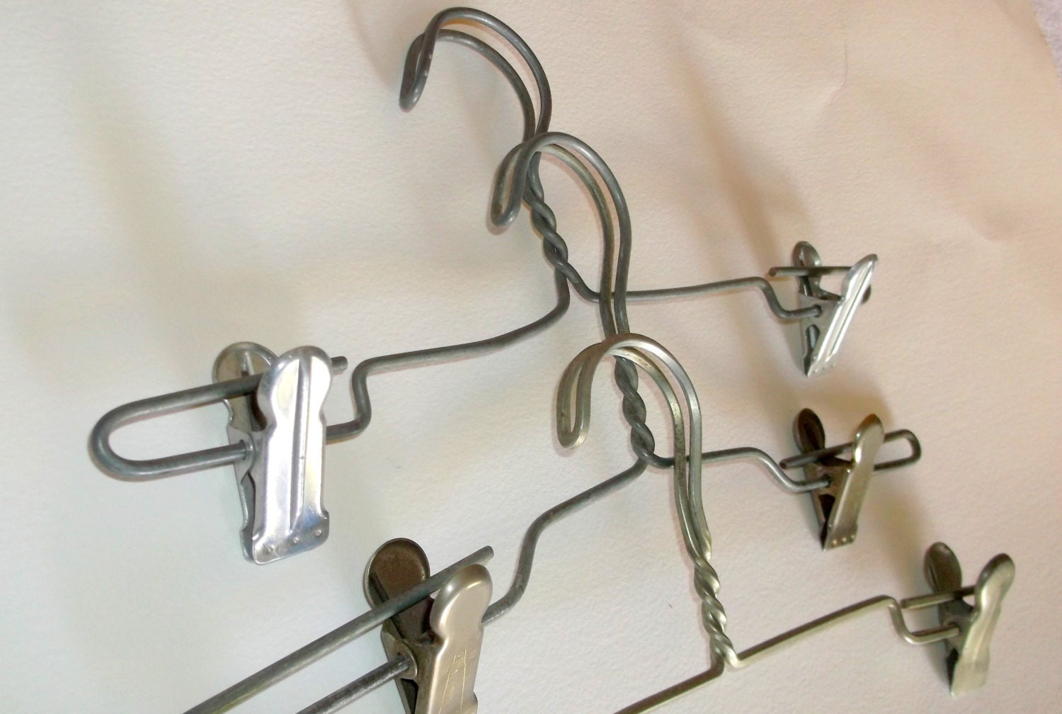 3 Vintage Industrial Metal Clip Hangers with by aSimplerEra
