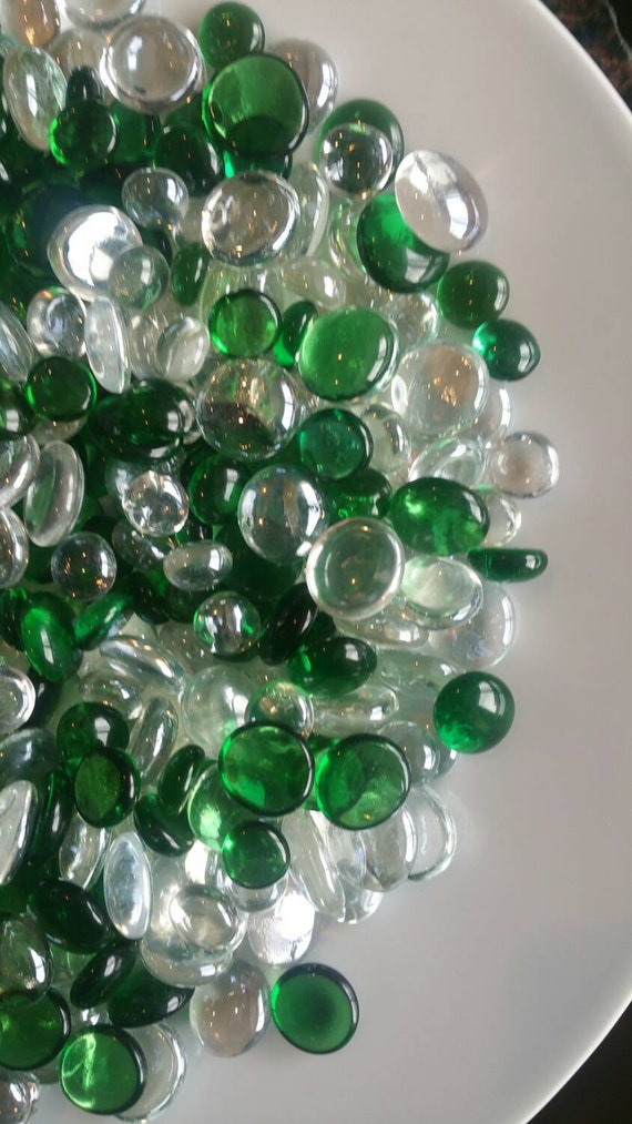 Vase Filler Green & Clear Flat Back Glass Gem MixDISCOUNTED