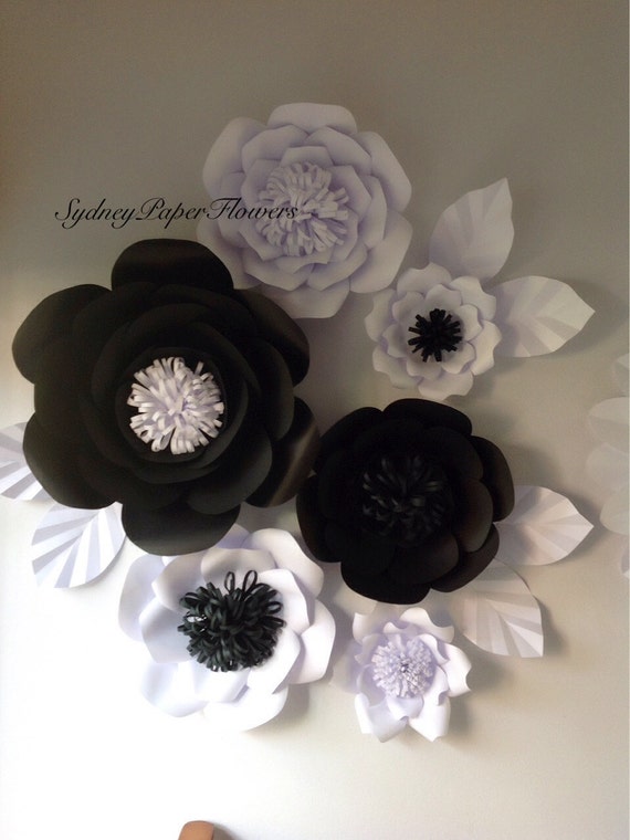 Black & White Paper flowers/Paper flower by SydneyPaperFlowers