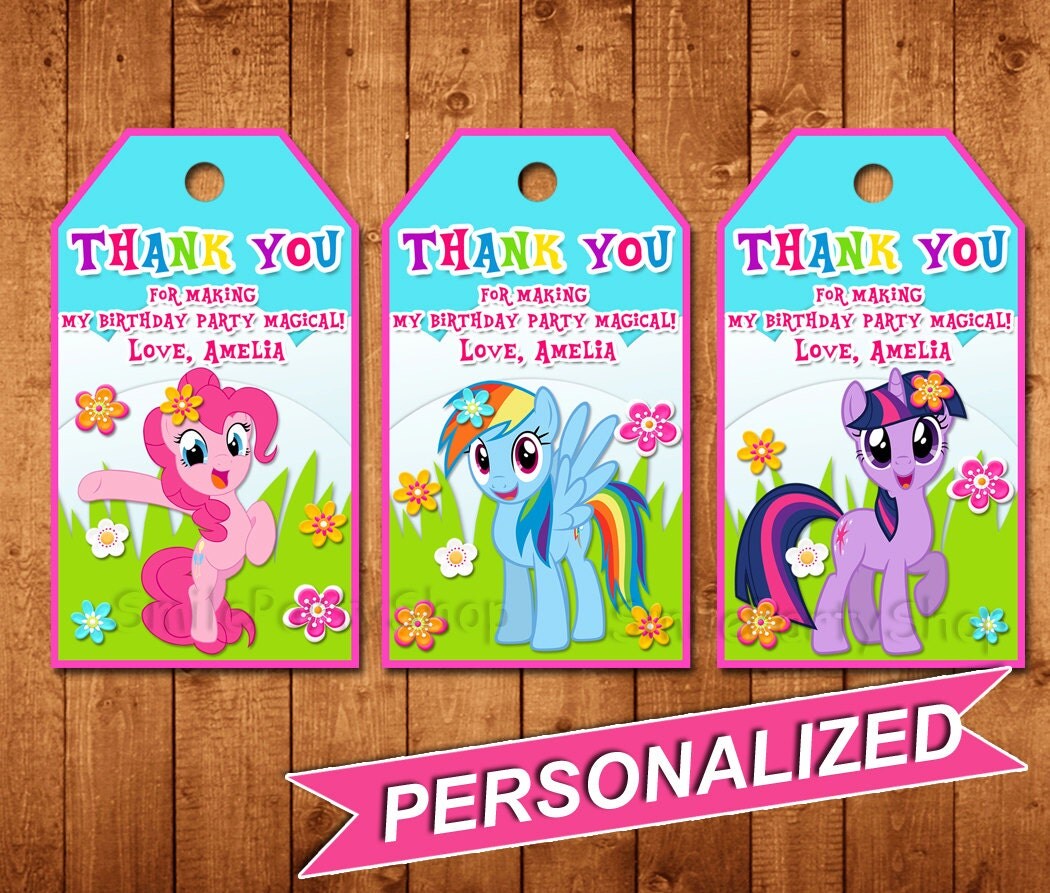 My Little Pony Favor Tags My Little Pony Thank You by SmileParty