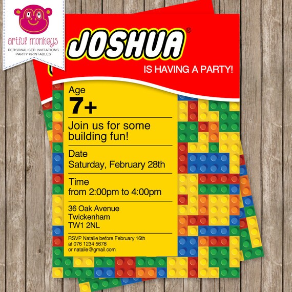 Lego Party Invitations 4