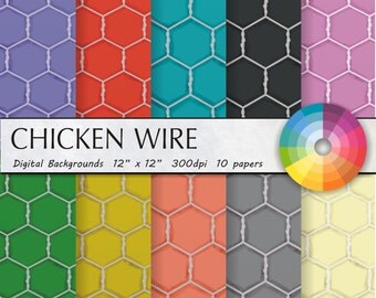 Farm digital paper chicken digital paper chicken wire digital paper country digital paper