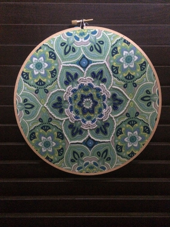 Beaded hoop art