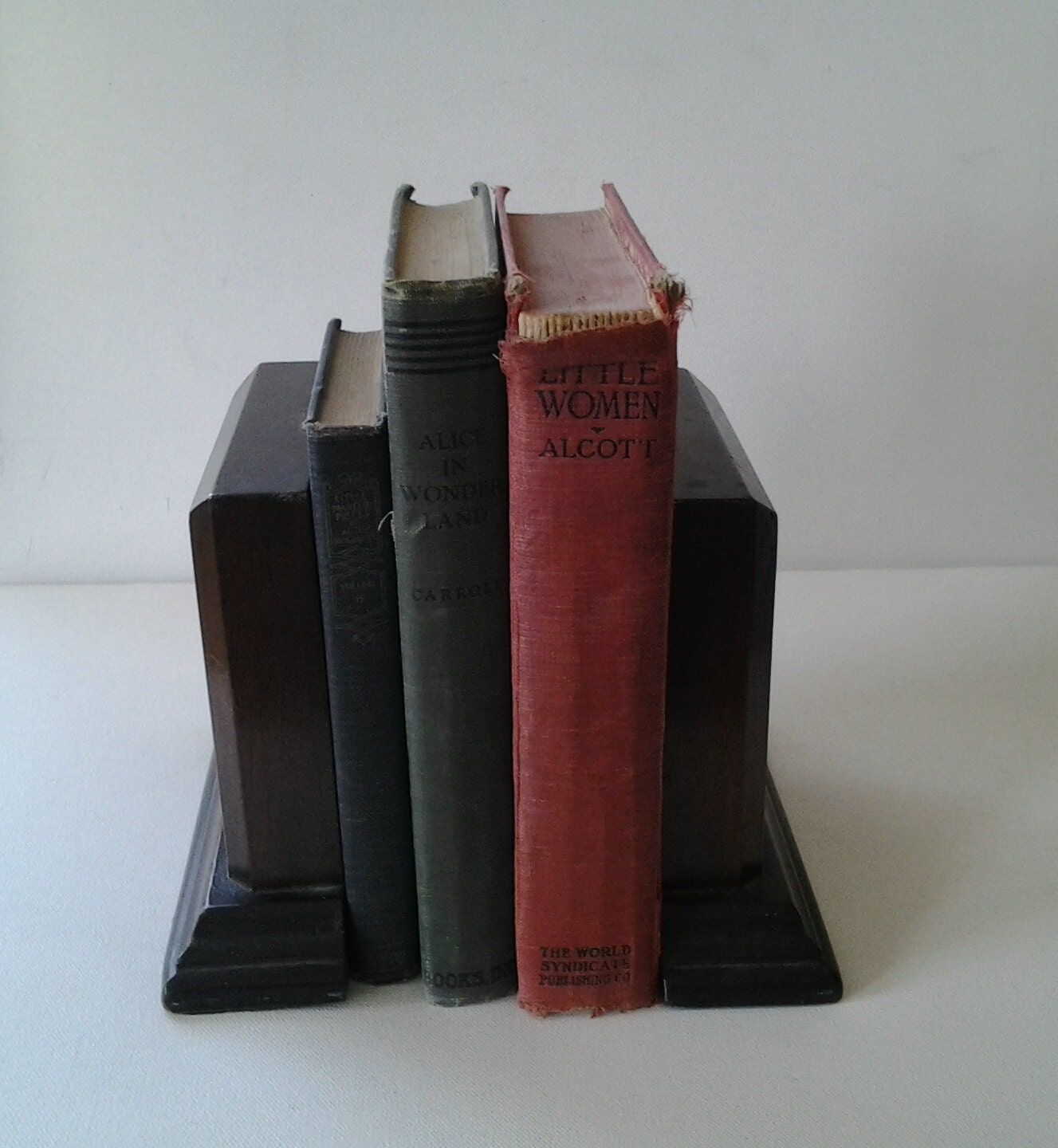 Pair of Vintage Wood Bookends / Classic style bookends Haute Juice