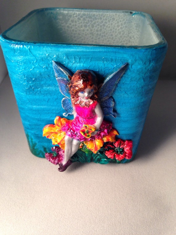 Glass Fairy Candle Holder