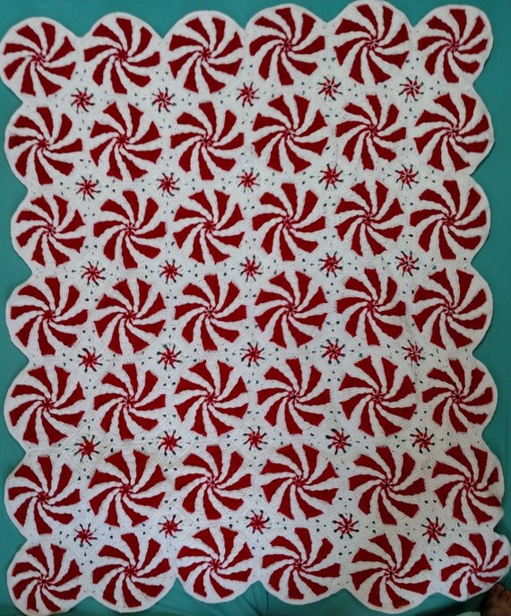 Peppermint Candy Afghan by RainesHandmadeGifts on Etsy