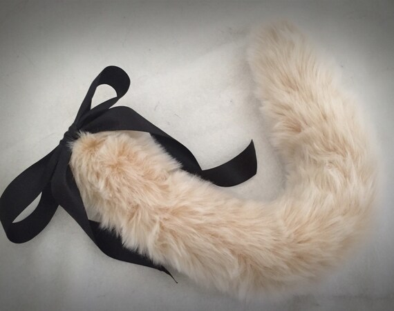 Luxury Cream Cat Kitten Play BDSM Tail Faux By KittenEnchantment