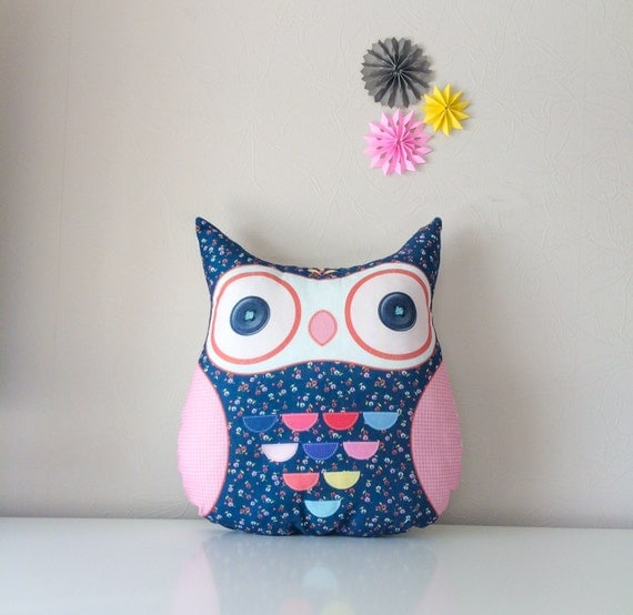 Big owl pillow, stuffed owl, pillow owl