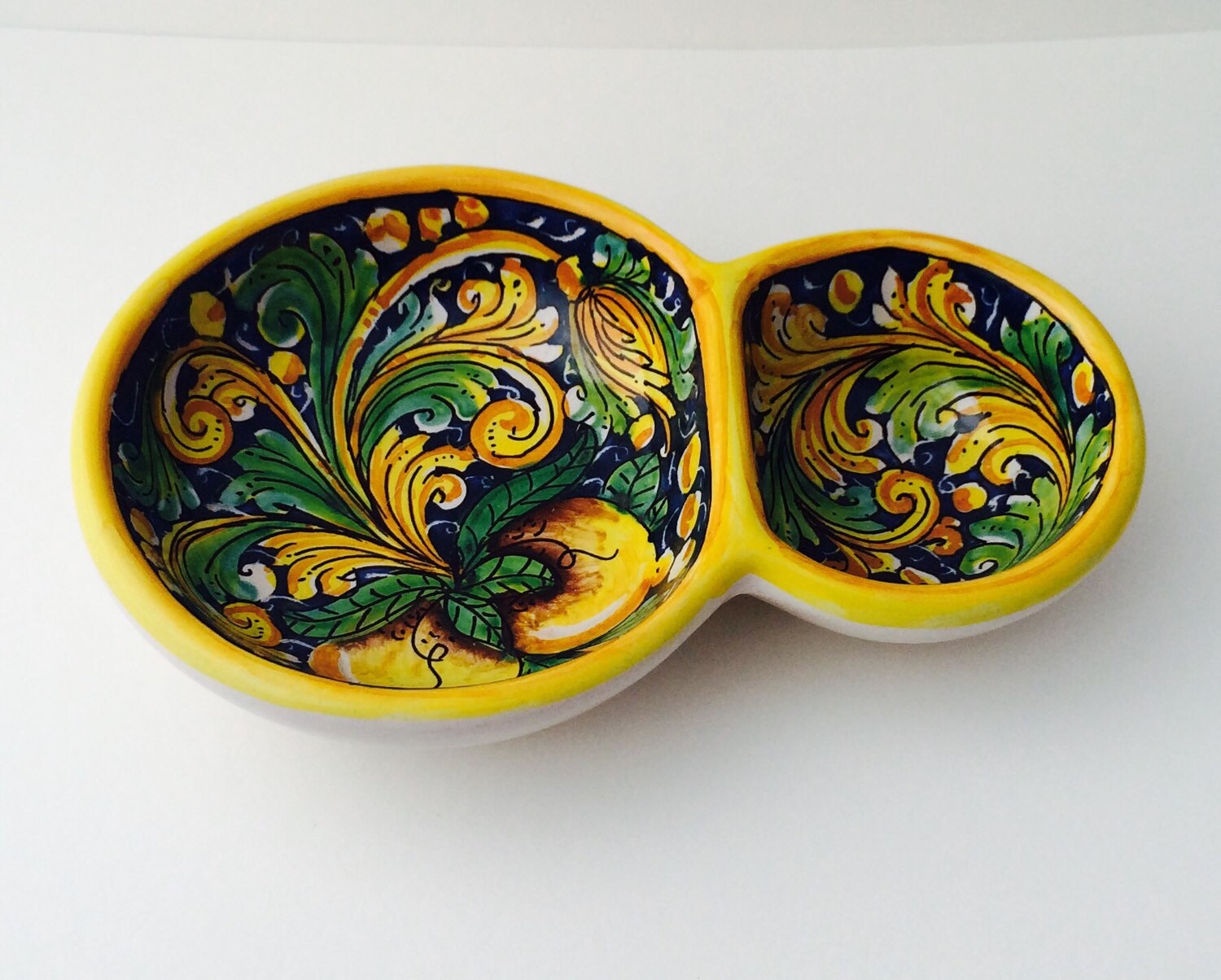 Italian ceramic olive pottery olive dish candy dish