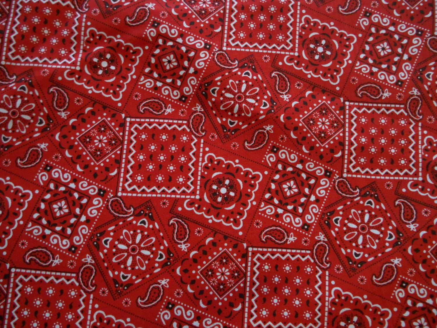 Red Bandana cotton fabric 1 yard from RDFabrics on Etsy Studio