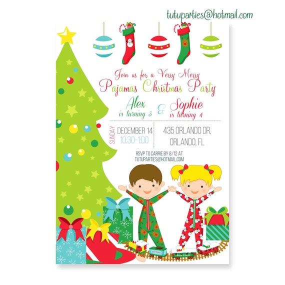 items similar to christmas pajama party invitation items similar to christmas pajama party invitation