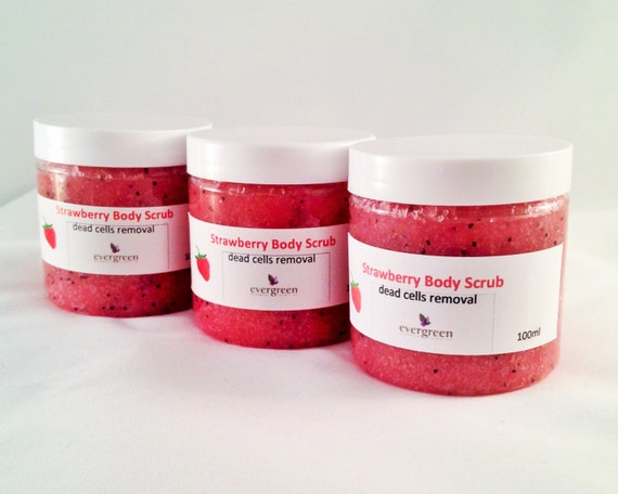 for white butter cocoa skin oz Scrub Strawberry by on 4 EvergreenNaturals36 Etsy Body