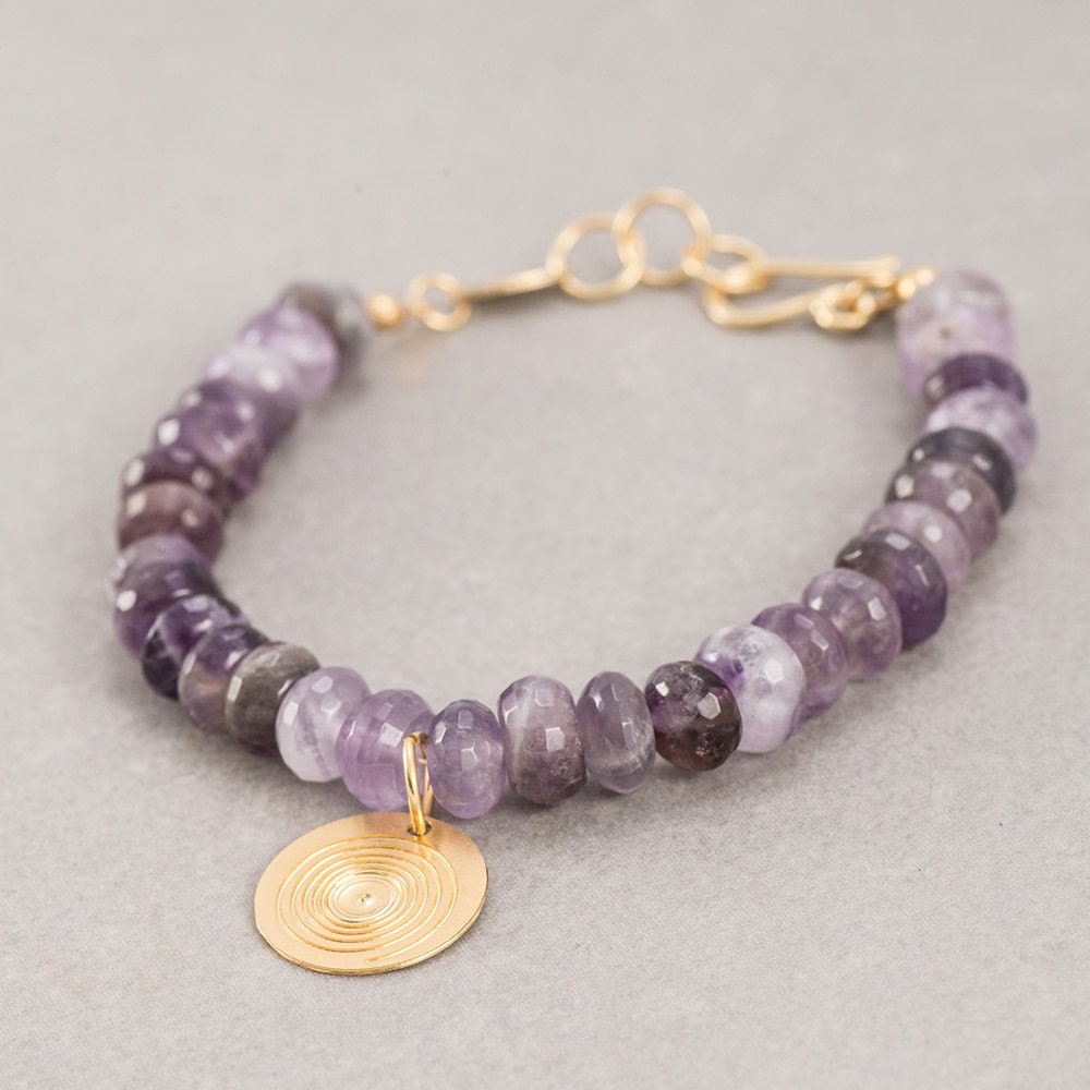 Amethyst bracelet Beaded Amethyst bracelet Healing bracelet