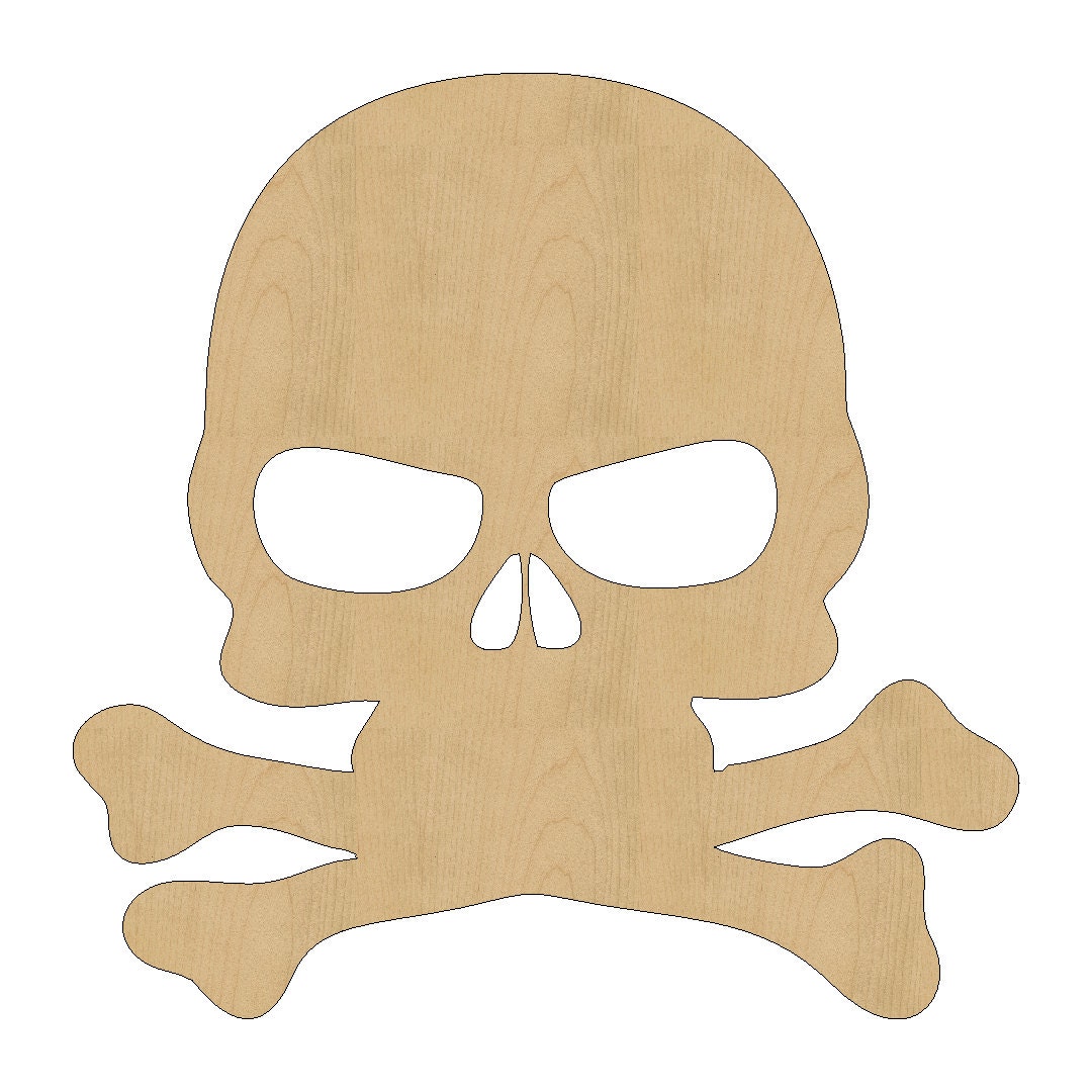 Skull Head Cutout Shape Laser Cut Unfinished Wood Shapes Gift