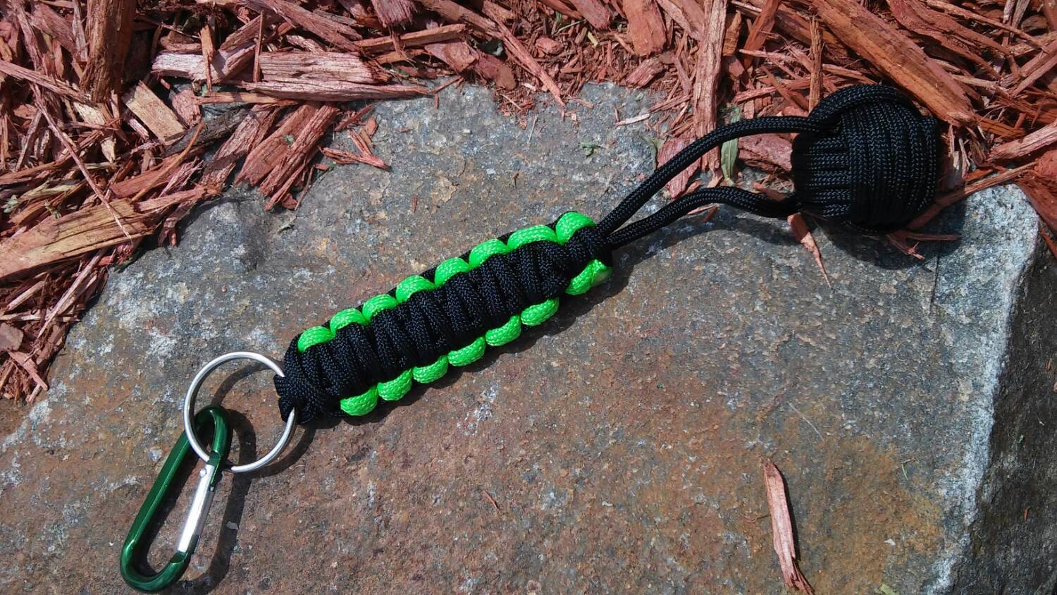 Monkey fist keychain self defense black and by SuperUniqueStore