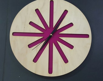 Starburst Clock - Timber and perspex