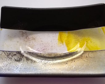 Iridescent Fused Glass Plate