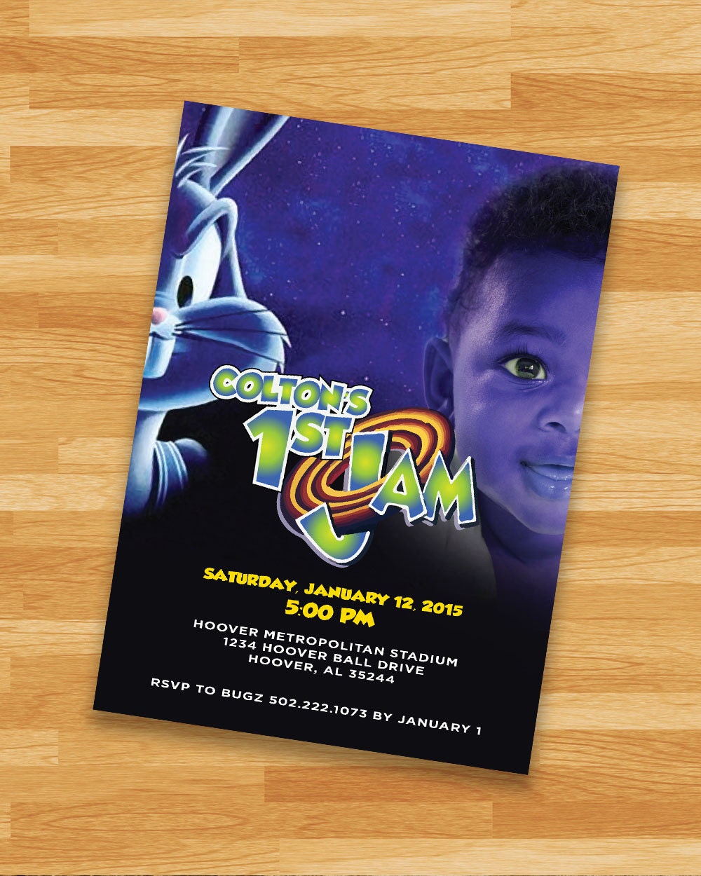 PRINTABLE Space Jam Invitation LoonyToons Custom Birthday