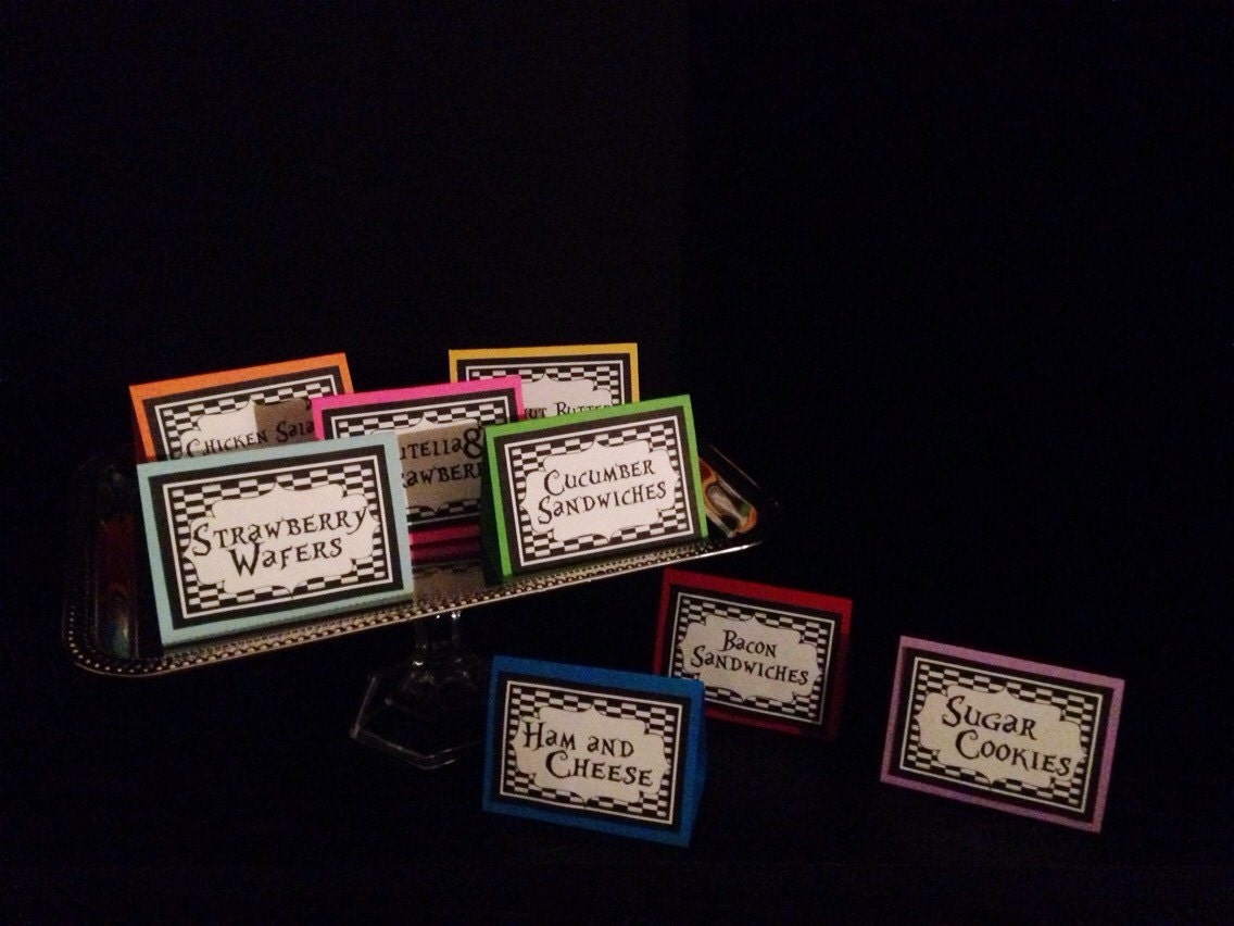 Set of 8 Customizable Food Name Tags or by ShootingStarsParties