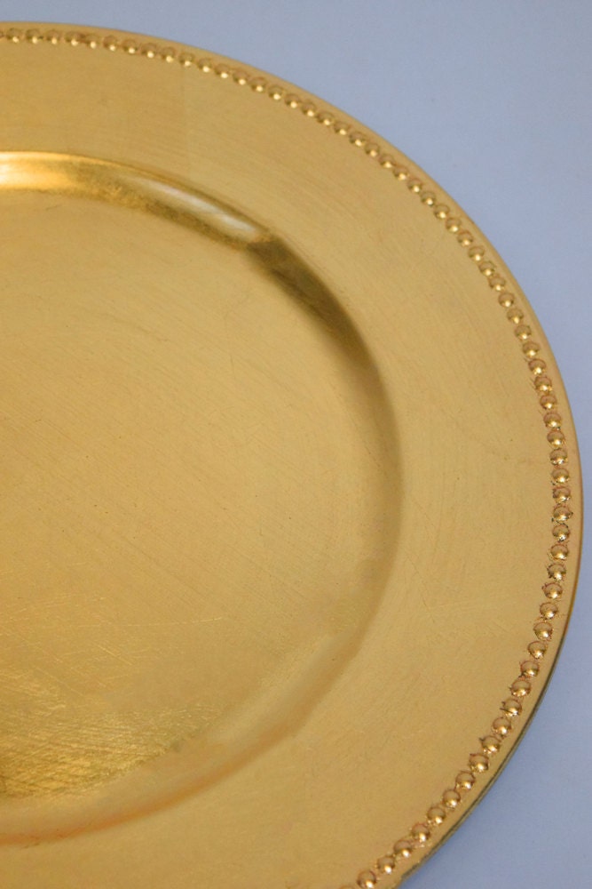 Beaded Charger Plates In Gold And Silver For Wedding