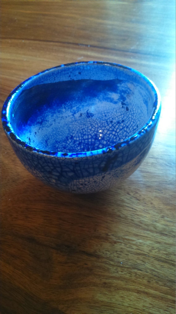 Dark Blue Crackle glaze porcelain pot