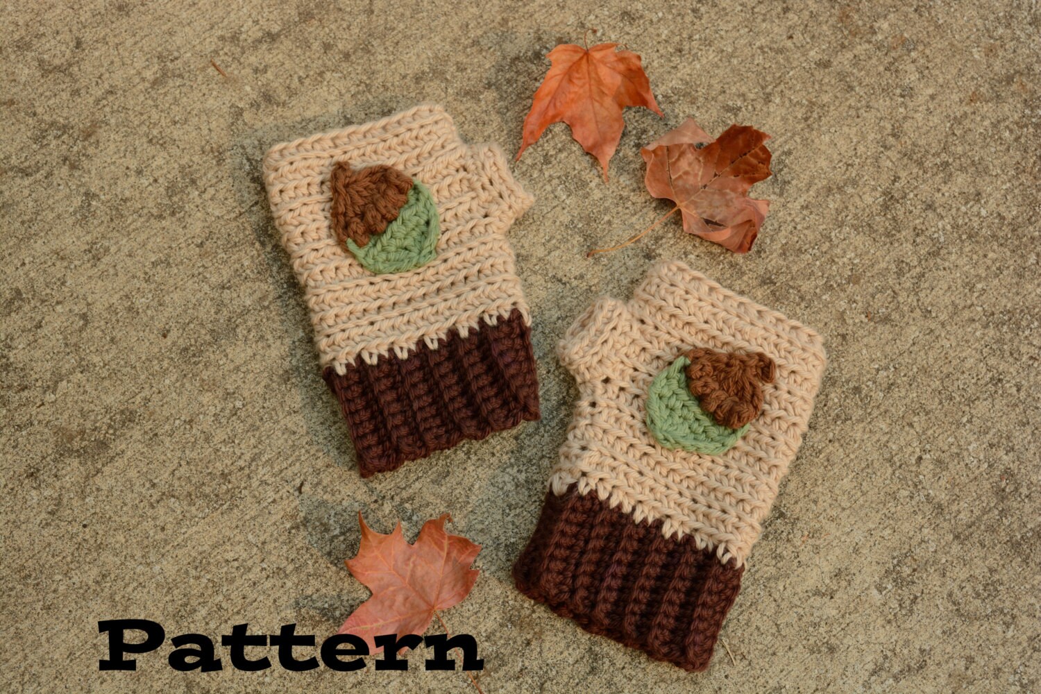 crochet with fingers pattern gloves PDF TheYarnDolls Fingerless Pattern Crochet Acorn by Gloves