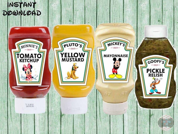 Disney Mickey Clubhouse Condiment Labels , Ketchup, Mayonnaise, Mustard ...