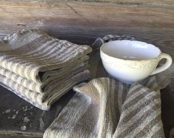 Durable linen tea towel, set of 4 rustic dish towels, thick kitchen towels, hand towel hostess gift kitchen towels dish cloth, tea towel set