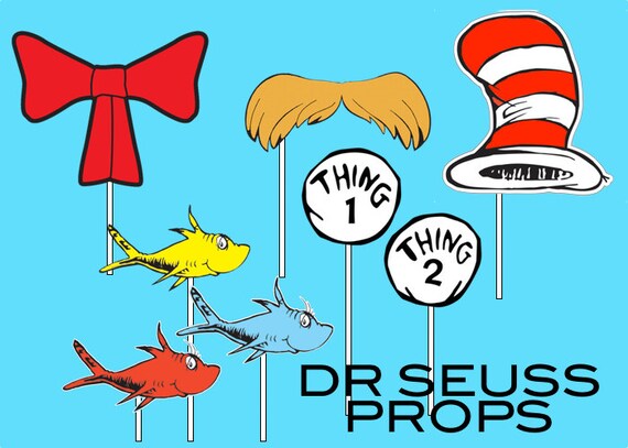 Items similar to HIGH QUALITY - Dr. Seuss 8 pcs. photo booth props ...