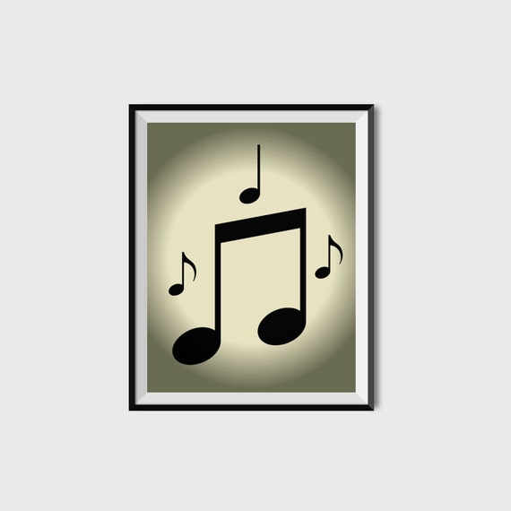 Items similar to Printable Art Musical Note Gold and Black Instant