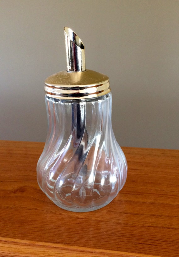 Vintage Stoha Glass Sugar Dispenser With Gold Lid Germany