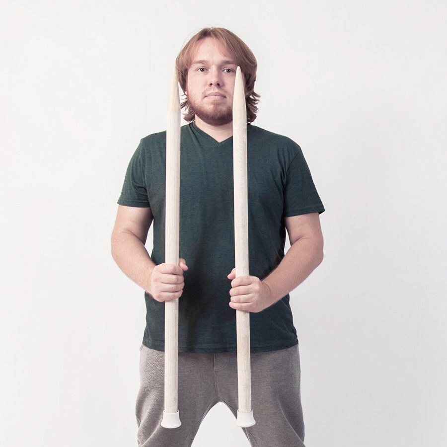 Giant Knitting Needles. Super Big Wooden Needles. US by woolWow
