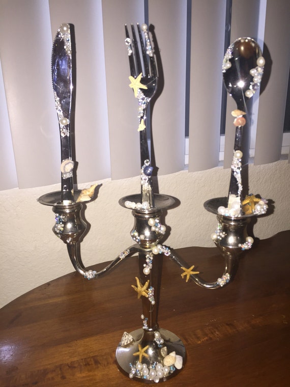 Items similar to Little mermaid inspired dingle hopper candelabra on Etsy