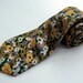 Vintage Men's Silk Necktie - Green and Golden Floral Patterned Tie
