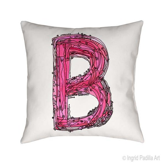 Letter B Pillow Whimsical Pillow Pillows Art Decorative