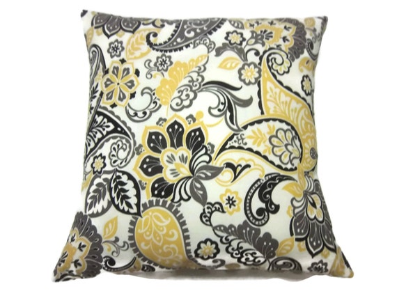 Decorative Pillow Cover Yellow Gold Gray Black Ivory Modern