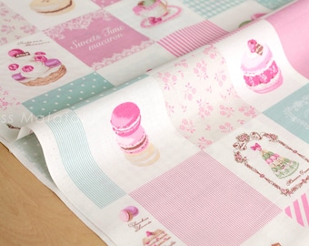 Japanese Fabric Yuwa Sweets Time Macaron - A - fat quarter
