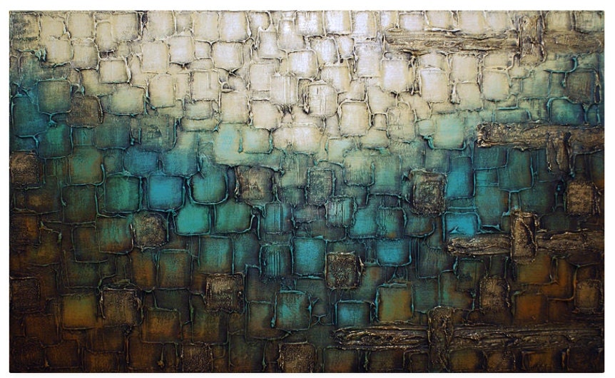 Abstract Art Giclee Canvas PRINT Modern Blue by ModernHouseArt