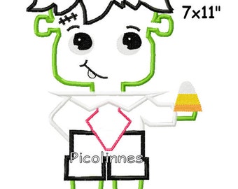 FRANKENSTEIN Halloween Applique Embroidery Design Digital Pattern 5x7 6x10 7x11 INSTANT DOWNLOAD