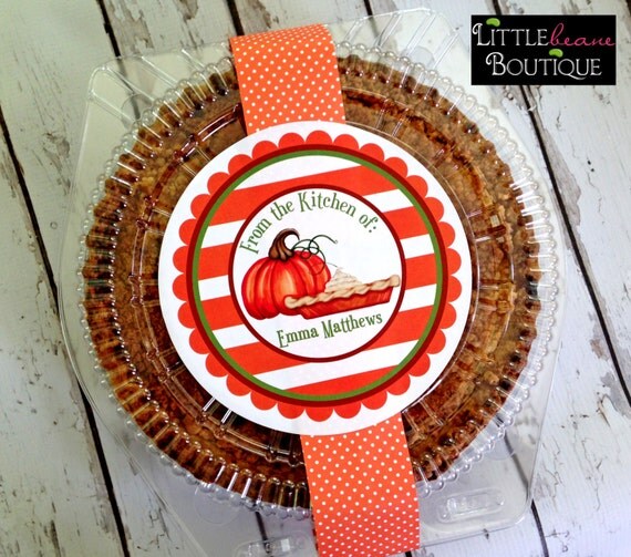 Pie Baking Labels,LARGE Pie Container Labels,Gift Stickers,Pie