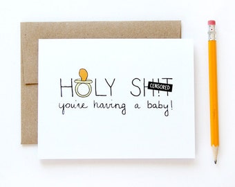Pregnancy Card - New Baby Card - Baby Shower Card - You're Having A Baby - Mature