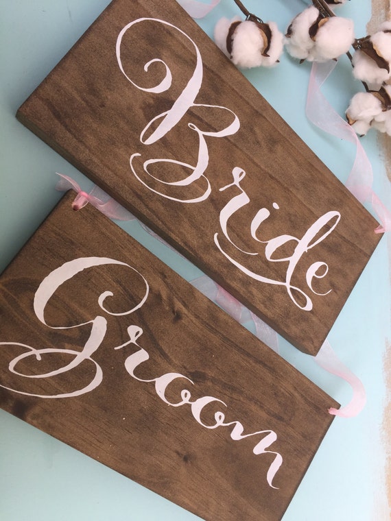 Bride and Groom Chair wood sign Chair sign wedding Mr and Mrs