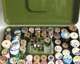 Sewing Box . Avocado Green Sewing Box . Wil-Hold Sewing Box
