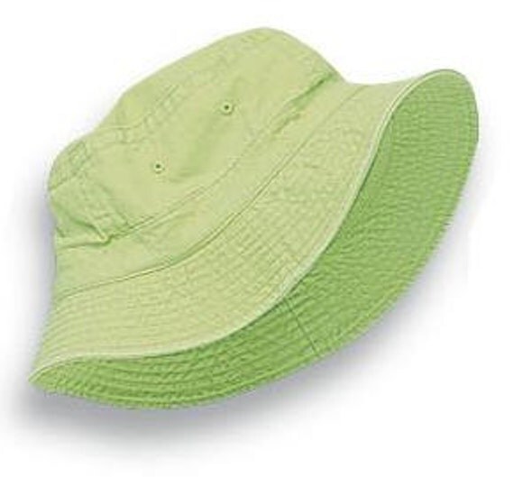 SALE Large KIDS Lime Green Bucket Hat Girls or Boys Adams
