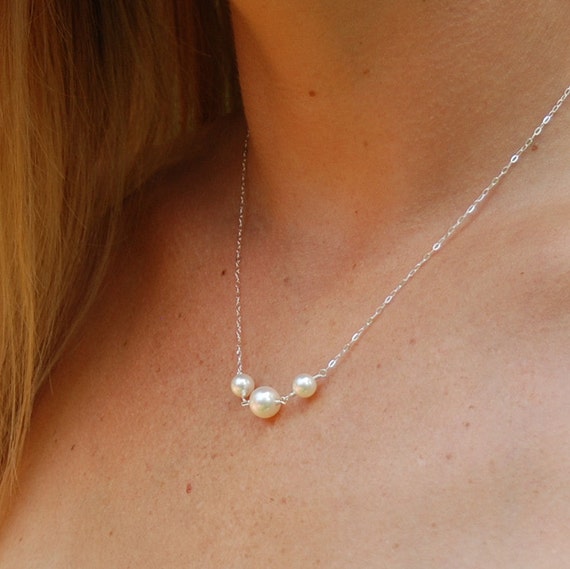 Pearl Necklace, Bridesmaid Necklace, Bridal Jewelry, Bridal Party Gift