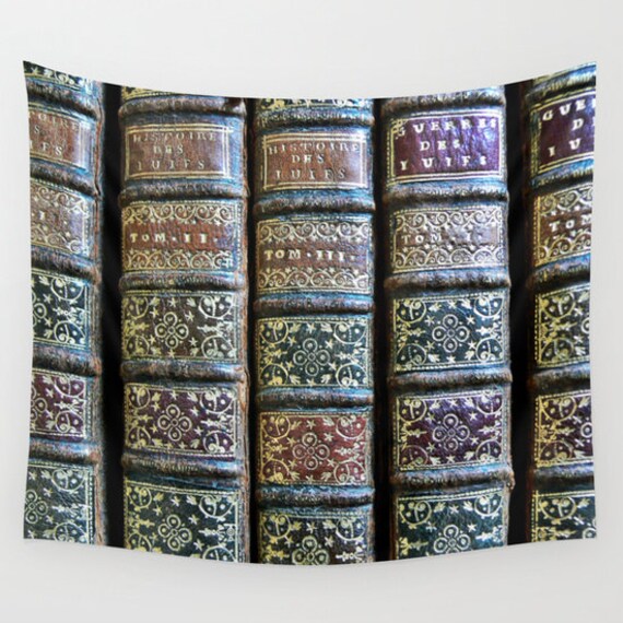 Old Books Tapestry Antique Book Tapestry Book Large Wall