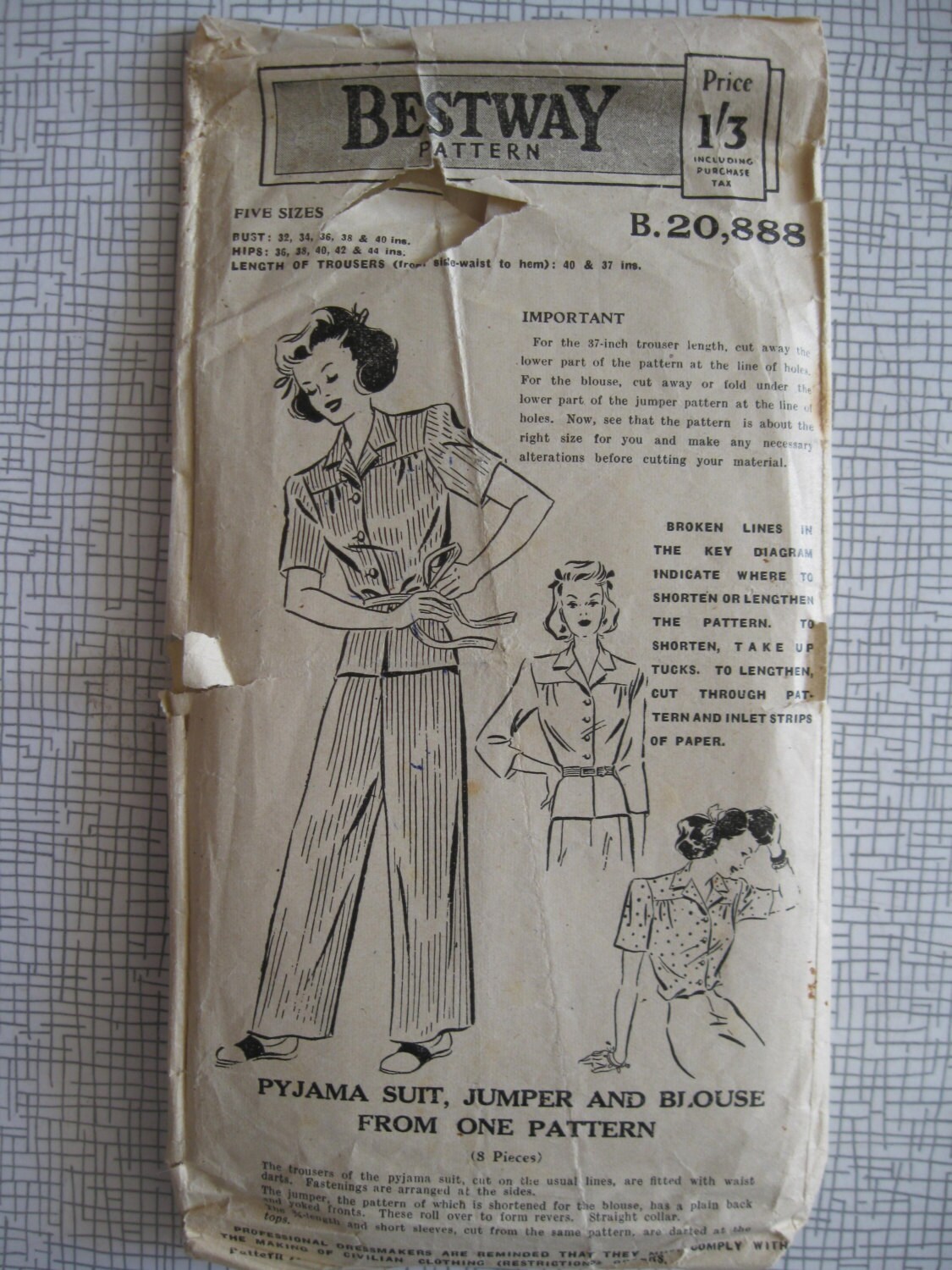 1940s blouse jumper pyjama suit 34 bust bestway 1940s blouse jumper pyjama suit 34 bust bestway
