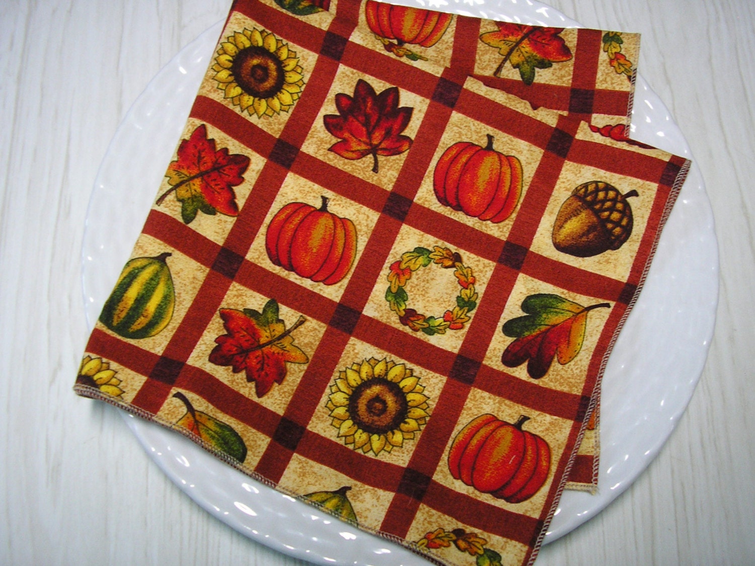 Fall Cloth Napkins Autumn Harvest Set of 4