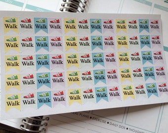Walk Stickers, Fits Erin Condren Planner, Stickers, Exercise Stickers