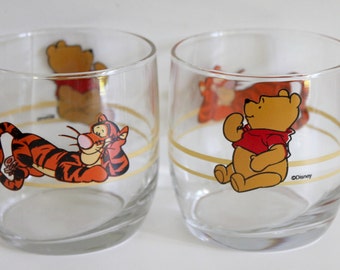 vintage Winnie the pooh/Tiger tumbler glasses,Winnie the pooh/Tiger Anchor tumblers,Tiger tumblers,Tiger tumblers,Winnie the pooh tumblers,